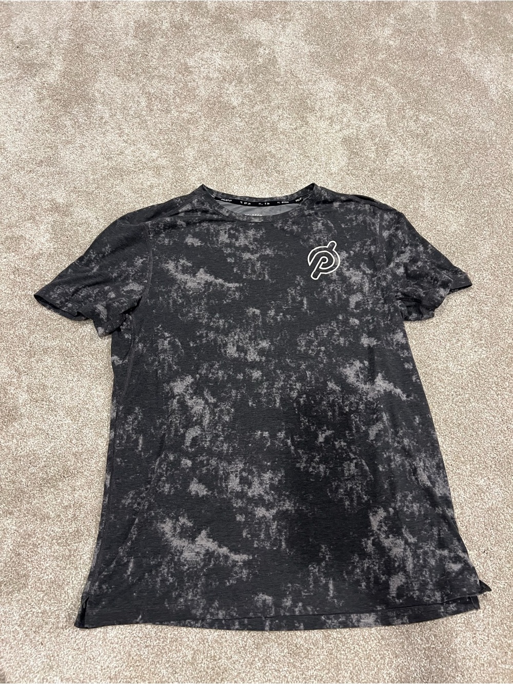 Peloton Black and Gray Marbled Performance Tee